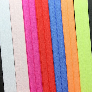 DUWES 91 Colors Options 5/8&#39;&#39; 50yards Fold Over Elastic FOE Solid Headband Wrist Band Hair Band Diy Decoration F137