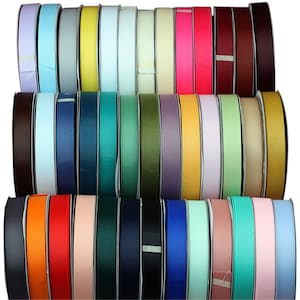 DUWES 196 colori 18 opzioni di dimensioni Nastro grosgrain tinta unita di alta qualità Decorazione fai da te Matrimonio F135
