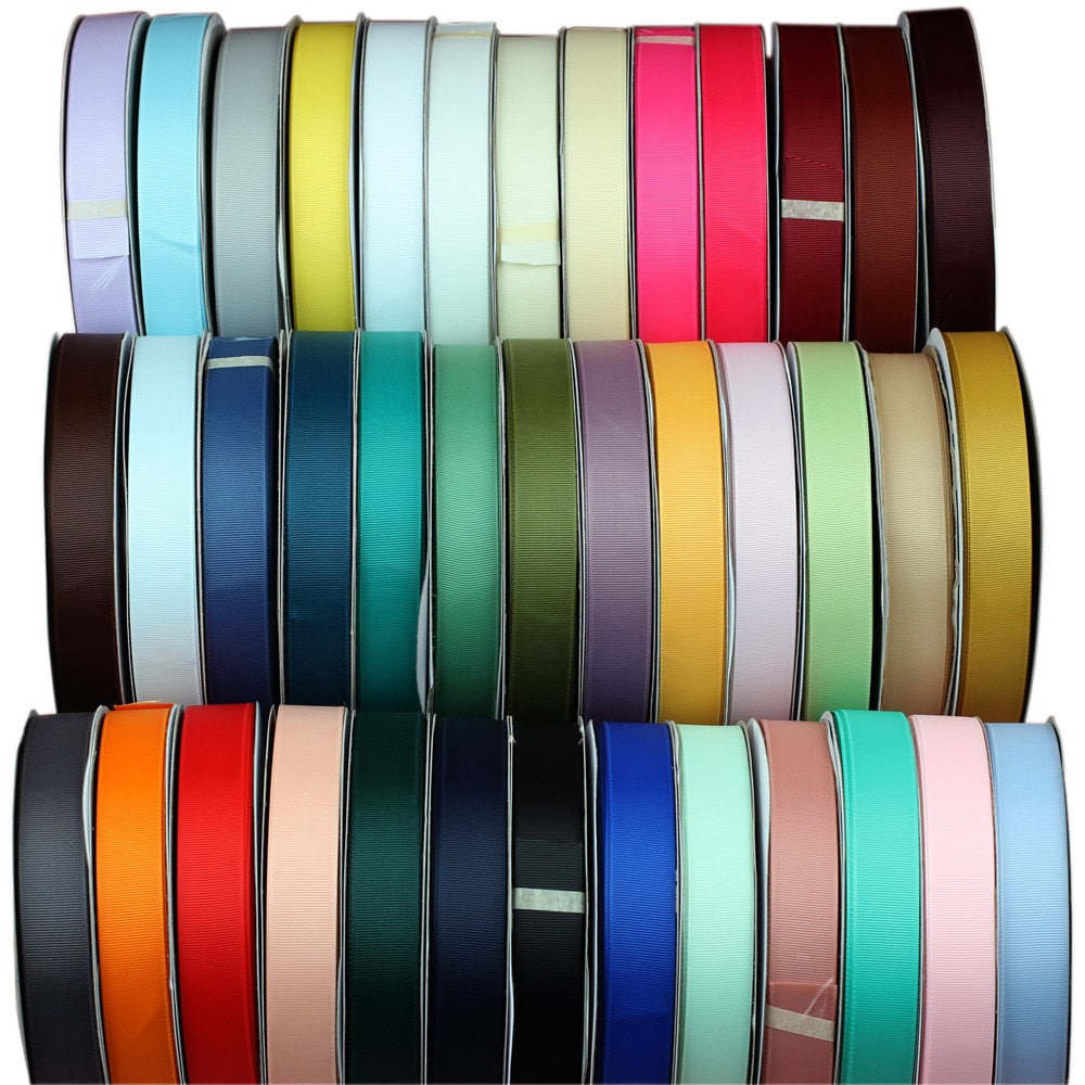 DUWES 196 Colors 18 Size Options Top Quality Solid Color Grosgrain Ribbon DIY Decoration Wedding F135