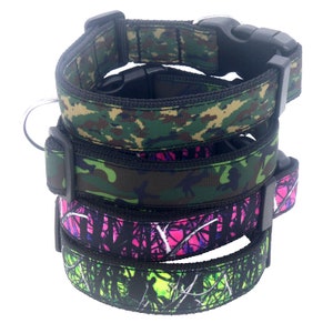 DUWES 25mm Dog Collar Camo Tree Personalized Adjustable High Quality Ribbons Pet Collars F94