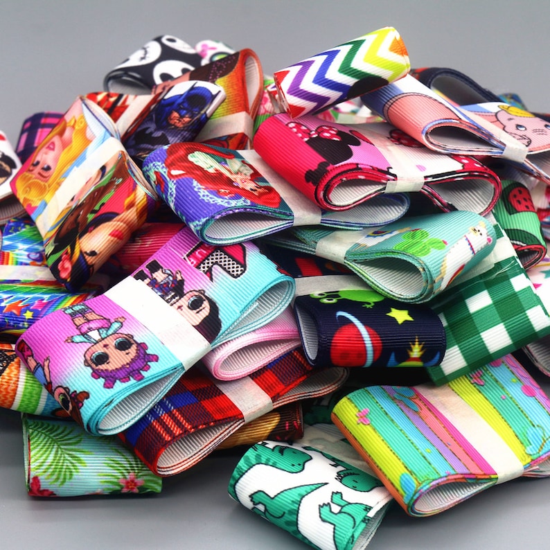 Randomly Accessory Items GRAB BAG 38mm 10yards Mixed Randomly Printed Grosgrain Ribbon Accessory ...