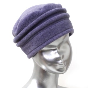 hat, black women's fleece toque. 8 colors available. French made image 7