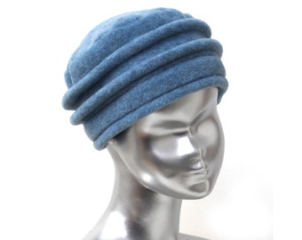hat, sky blue women's fleece toque. 8 colors available. French made