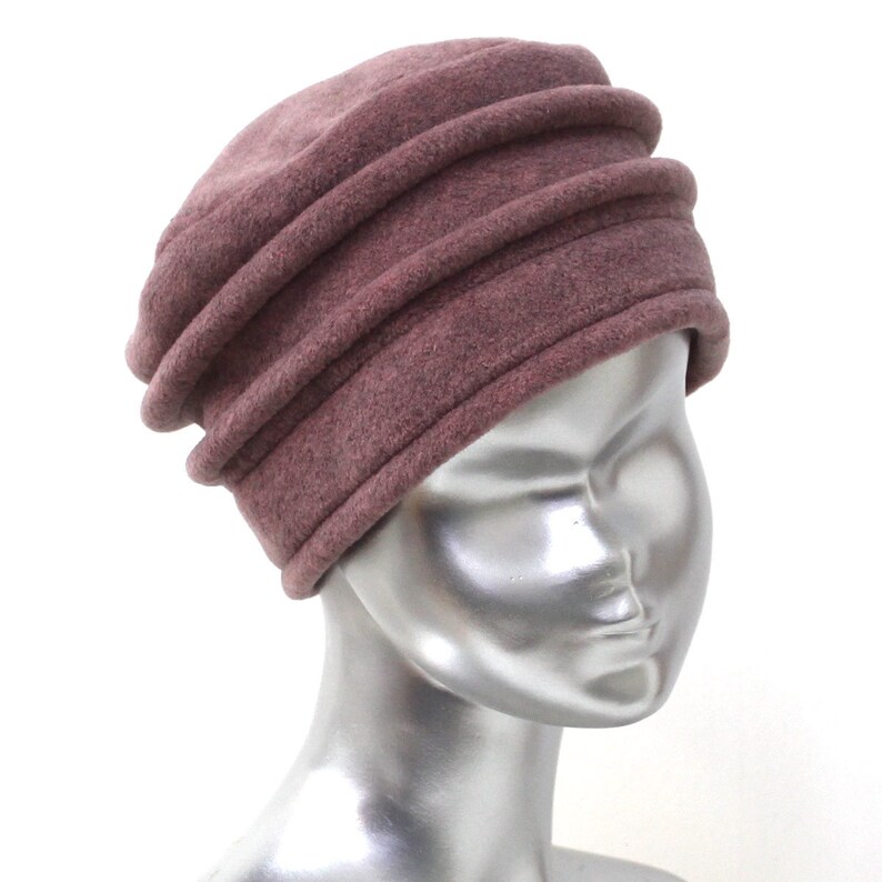 hat, black women's fleece toque. 8 colors available. French made image 9