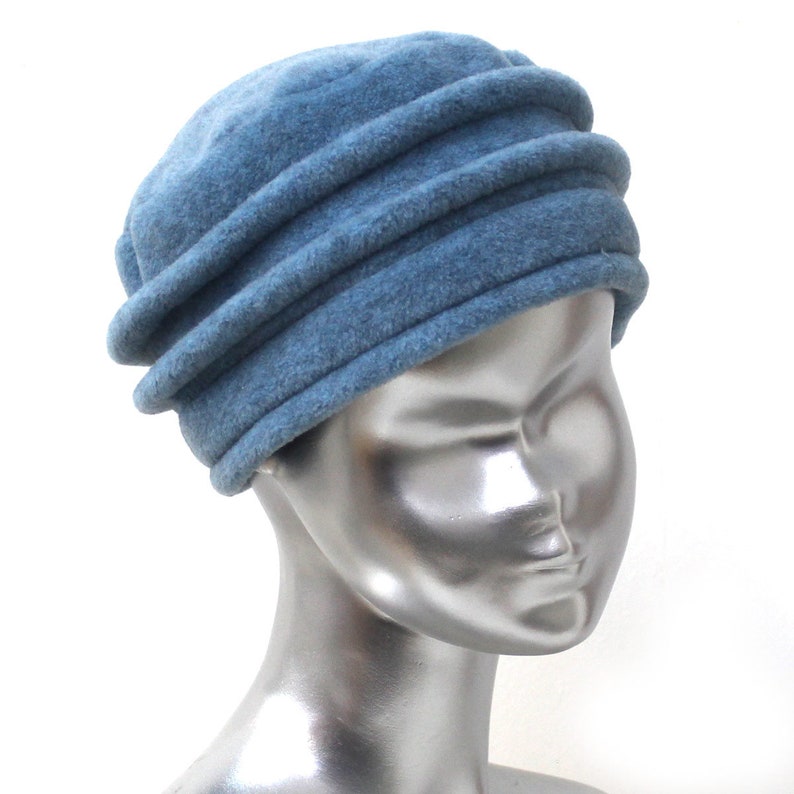 hat, black women's fleece toque. 8 colors available. French made image 6