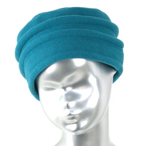 hat, black women's fleece toque. 8 colors available. French made image 4