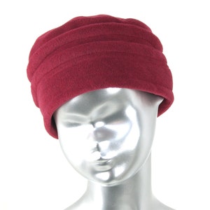 hat, black women's fleece toque. 8 colors available. French made image 3