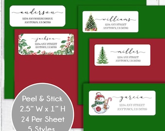 Christmas Address Labels | Christmas Address Stickers | Christmas Return Address Label | Christmas Address Label | 4 Styles