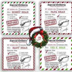 Santa Claus Delivery Gift Tag Stickers | Personalised Christmas Stickers Gift Tag Labels Present Delivery From Santa
