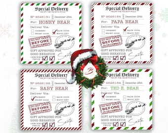 Santa Claus Delivery Gift Tag Stickers | Personalised Christmas Stickers Gift Tag Labels Present Delivery From Santa