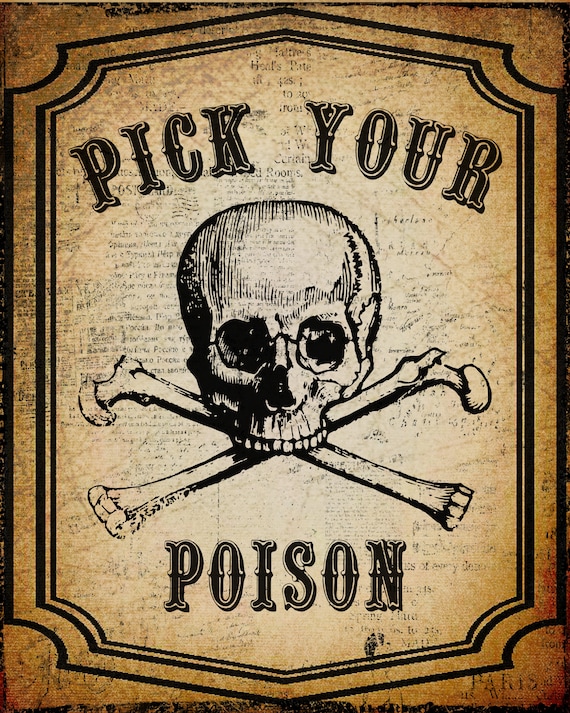 Pick Your Poison Halloween Sign Halloween Decor Bar - Etsy
