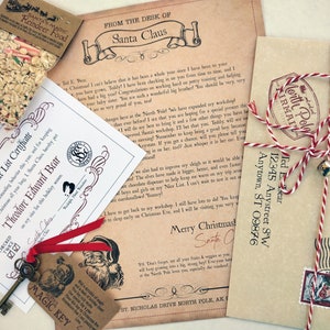 Student Santa Letter | Teacher School Letter | Personalized | Bundle Incl Nice List Certificate, Magic Key, Reindeer Food, Santa Photo