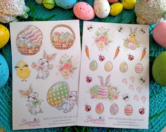 Easter Bujo Sticker Sheet, Bullet Journal Stickers, Card Making Stickers, Planner Stickers, Scrapbook Stickers, Spring Stickers, Bunny