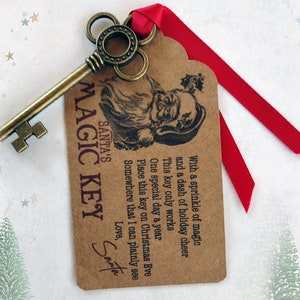 Etiqueta para impressão da chave mágica do Papai Noel | Download instantâneo