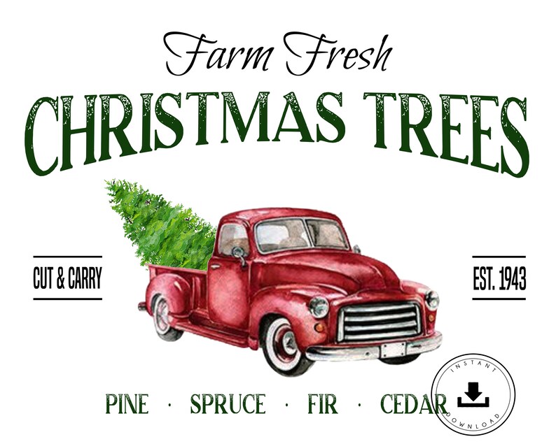 Farmhouse Christmas Tree Farm Printable Personalization - Etsy