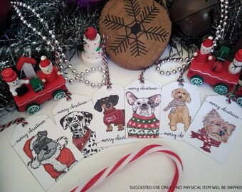 Christmas Dog Gift Tags | Rustic Gift Tags | Puppy | Holiday Puppies