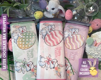 Easter Bunny Chocolate Bar Wrapper | Easter Favors | School Kids Teacher Church Gifts | Printable Download | Easter Basket Filler