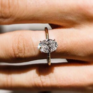 2.50CT Oval Moissanite Engagement Ring Oval Hidden Halo Ring 14k Solid Gold Ring Oval Cut Wedding Ring Oval Solitaire Ring Anniversary Gift