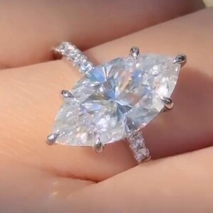 2.5CT Marquise Diamond Engagement Ring, Wedding Ring, Anniversary Ring, Unique Promise Ring, Diamond Solitaire Engagement Ring, Gift For Her