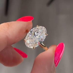 3,0 CT ovaal geslepen Moissaniet ring, bruiloft Moissaniet ovale verlovingsring, Moissaniet verborgen halo voorstelring, verjaardagscadeau voor haar