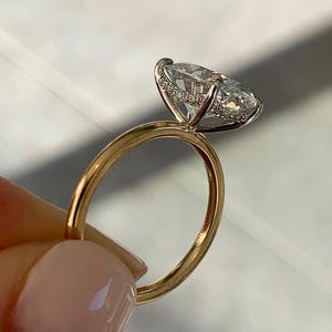 3 karaat ovaal geslepen moissaniet verlovingsring unieke ovale verborgen halo ring klassieke diamanten ring bruid gouden ring jubileumcadeau voor haar