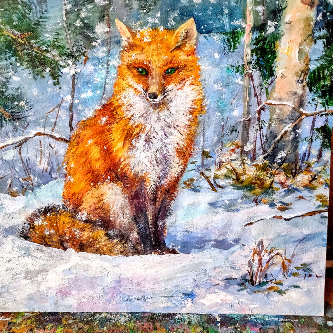 the fox in the forest artwork the fox in the forest artwork