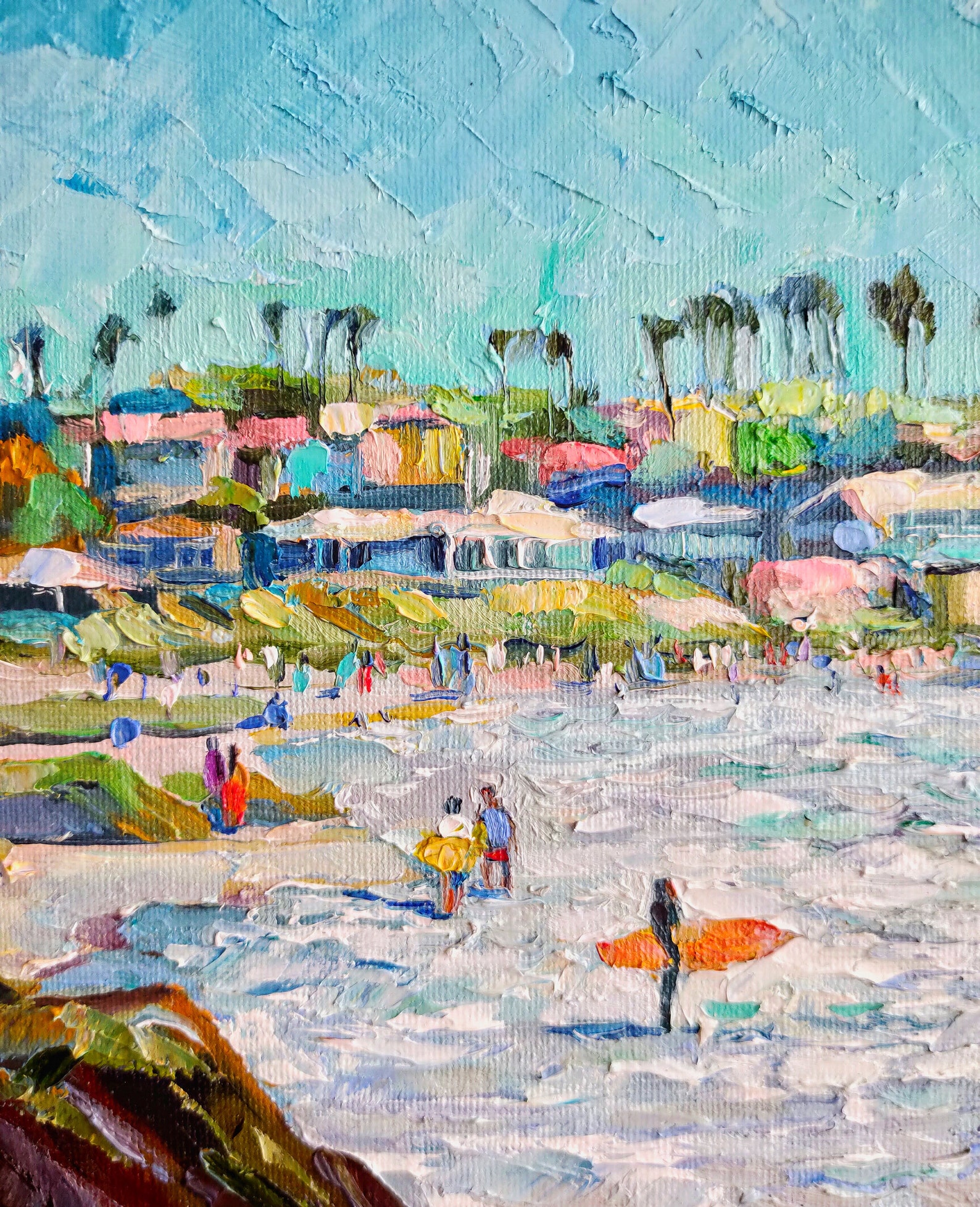 California Painting San Diego Beach Original Art 12 por 8 Etsy