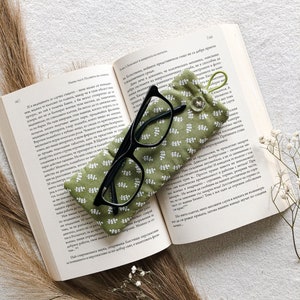 Green Padded Glasses Case, Sunglasses Case, Fabric Glasses Pocket, Glasses Sleeve, Glasses Pouch, Soft Glasses Case, Eyeglasses Case