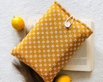 Funda de libro amarillo con cierre, funda Kindle, funda de libro, funda Kindle, bolsa de libro, protector de libros, regalos de libro, cubierta Kindle, portada de libro