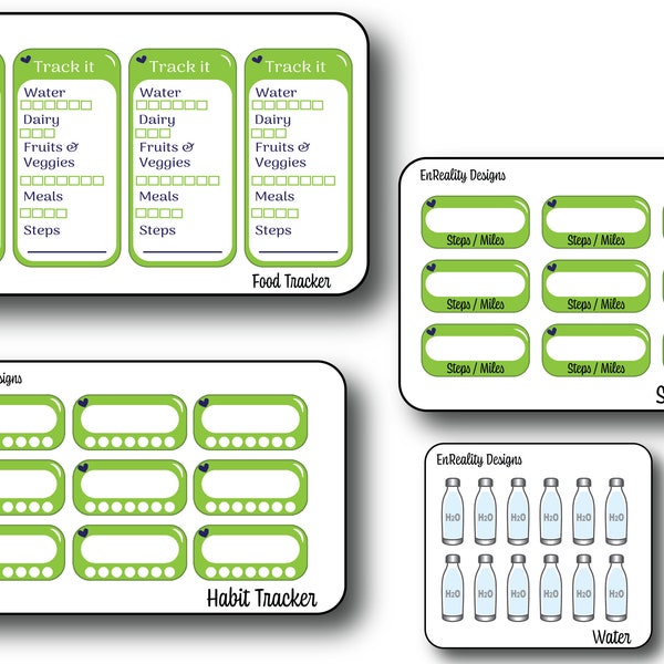 LifeTrack Essentials- Health and Wellness Planner Stickers, Hydrate & Thrive: with these Health Living Habit Tracker Stickers.