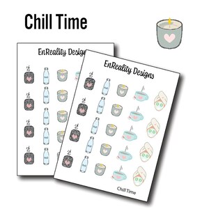 Self-Care Mini Sticker Set-Hand-Illustrated Kiss-Cut Stickers for Planners and Journals.