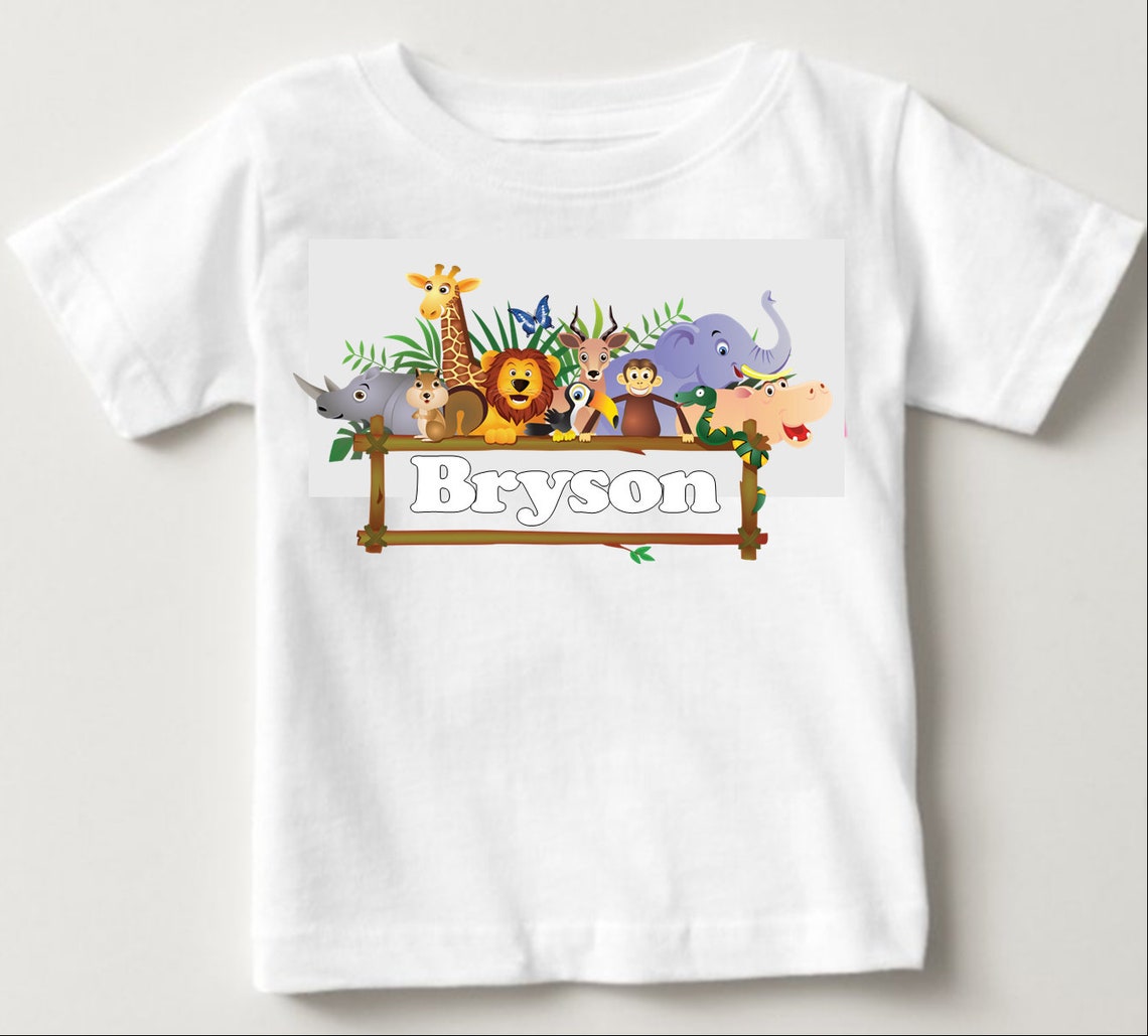 Personalized Zoo Shirt Iron On Label Printed StickerTee Etsy