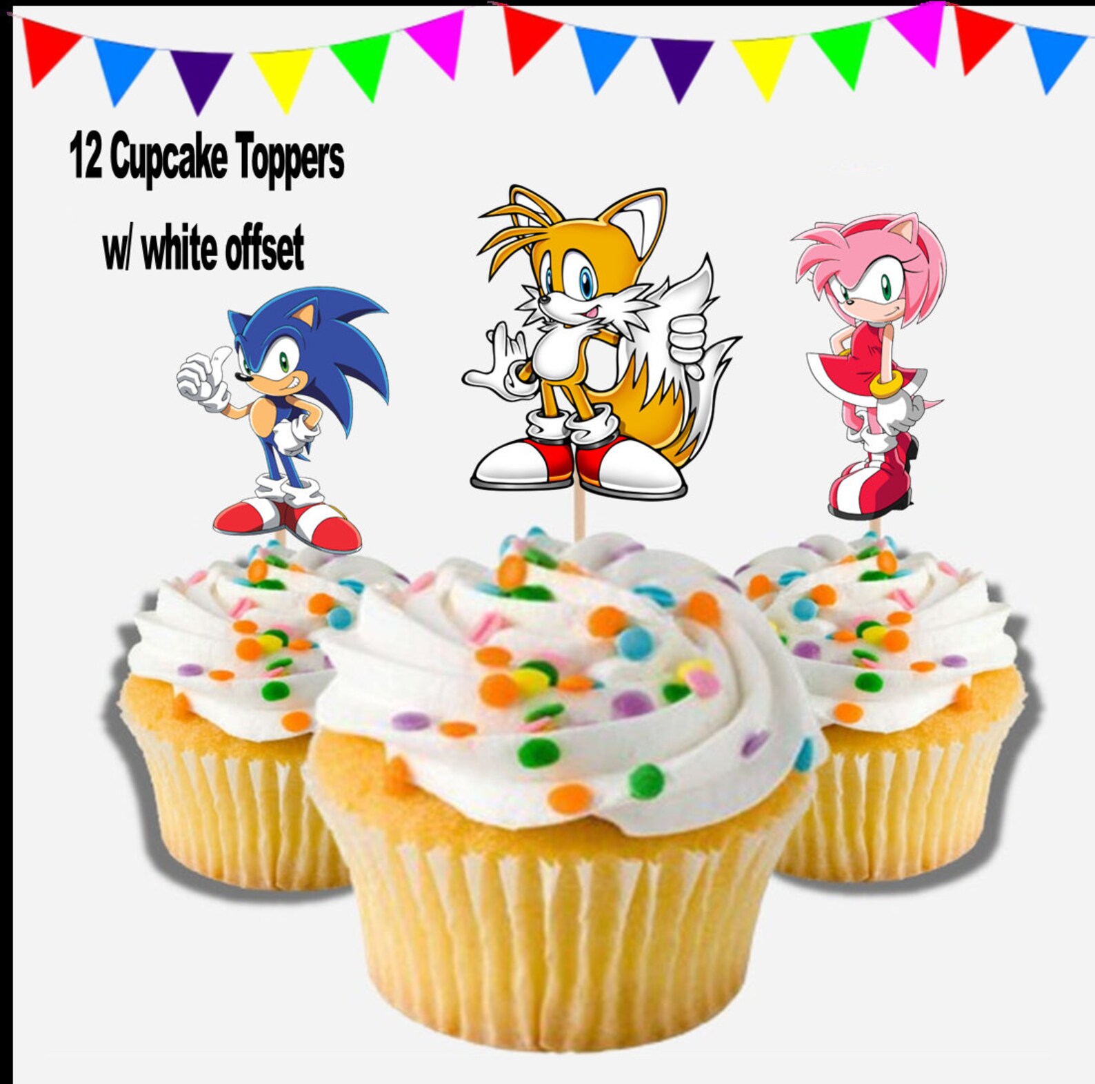 SONIC Cupcake Toppers Printable Image Instant Download Print | Etsy