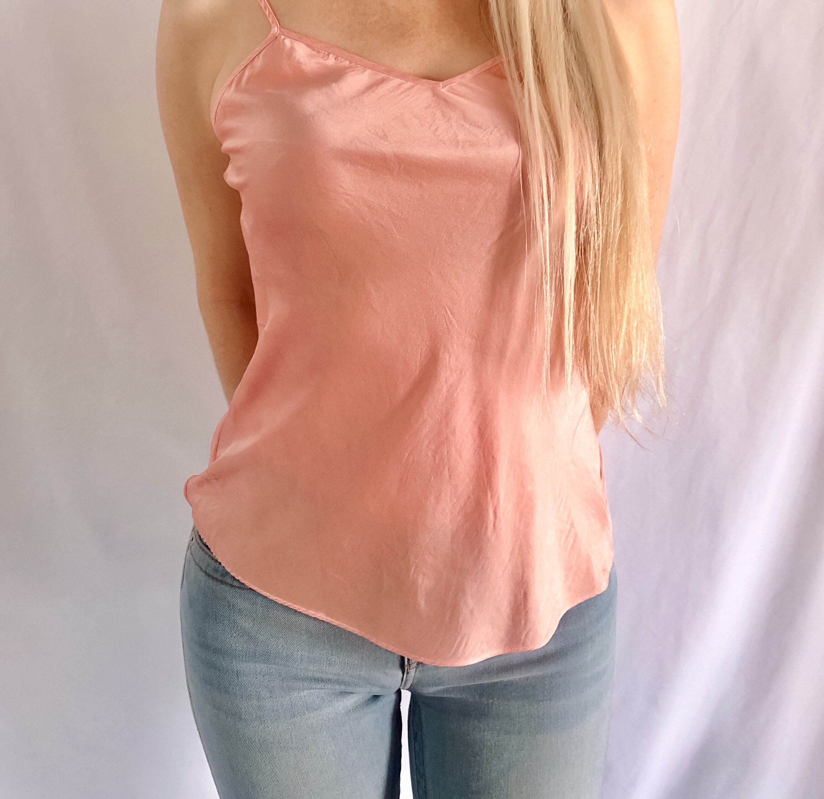Peach silk camisole silk blouse summer top 100 silk top Etsy