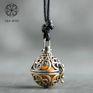 RetroCharm aromatherapie ketting/hanger, medaillon voor etherische olie diffuser/ketting sieraden (** +2ml ontstressen etherische olie mix)