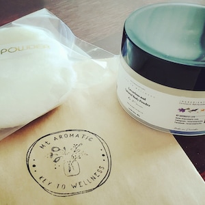 Luxurious Body Powder, Natural Dusting Powder (with Soft Puff) -Lavender or Citrus Scented -Absorb moisture, Refreshing -Talc Free, Vegan
