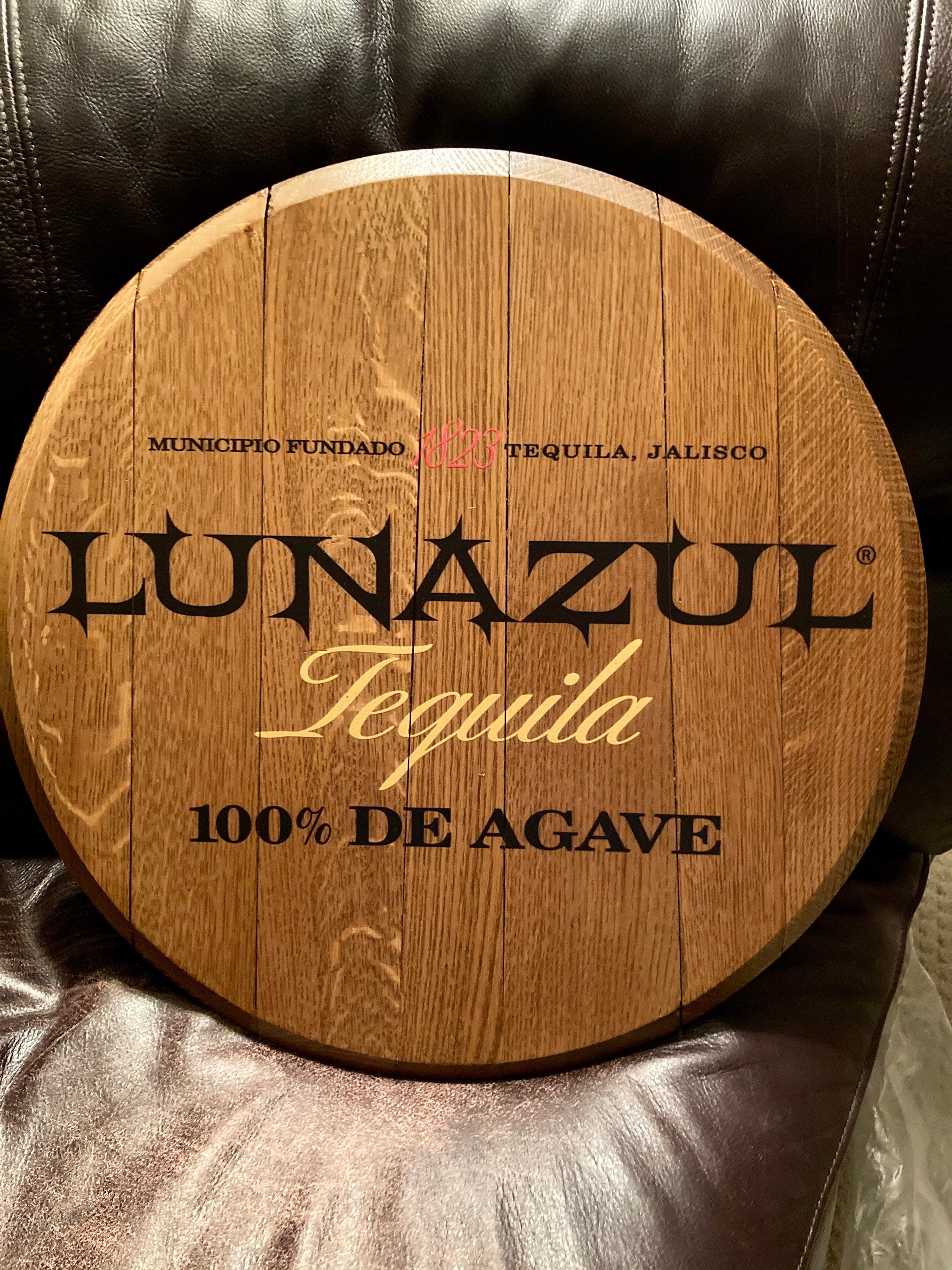 LUNAZUL tequila bourbon barrel lid