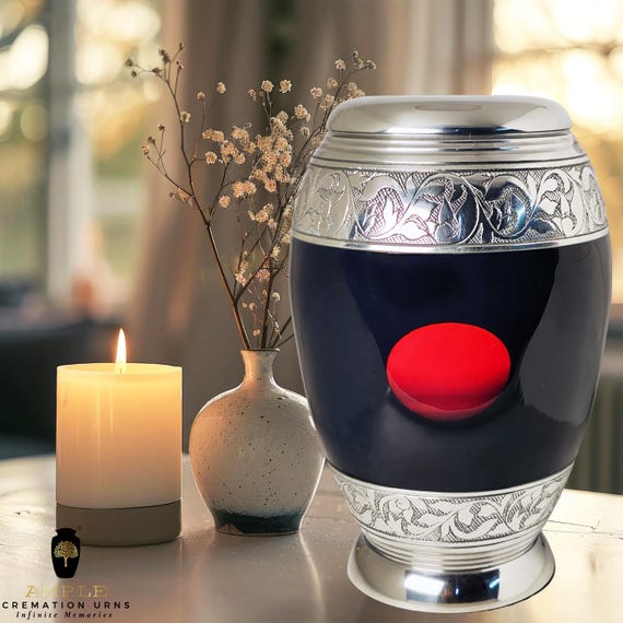 Elegant Aluminum Cremation Urn – Handcrafted Meena Coating, Leak-Proof