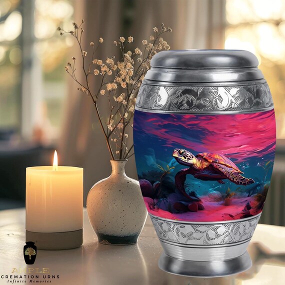 Handcrafted Aluminum Cremation Urn – Meena Coated Finish, Large & Keepsake Sizes