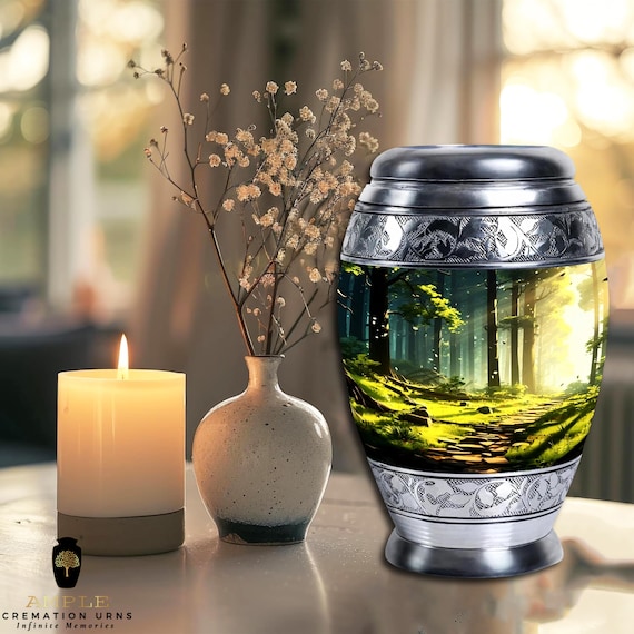 Handcrafted Aluminum Cremation Urn with Meena Coating