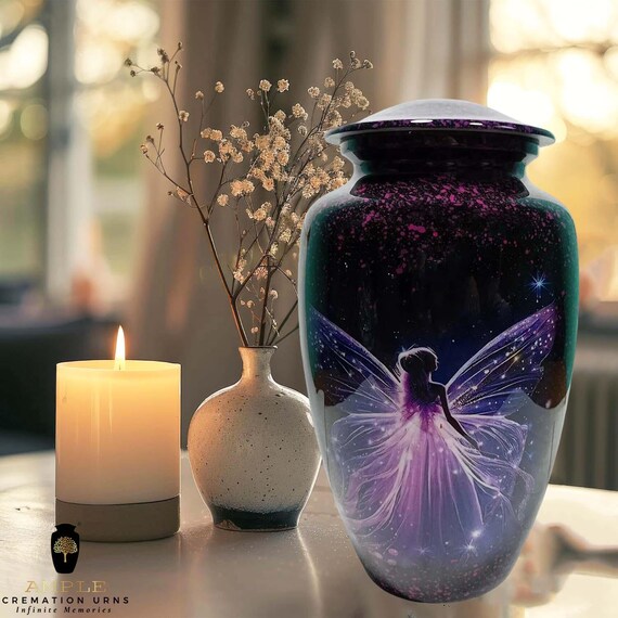 Handcrafted Meena Coated Cremation Urn - Large & Keepsake Sizes, Engraving Option