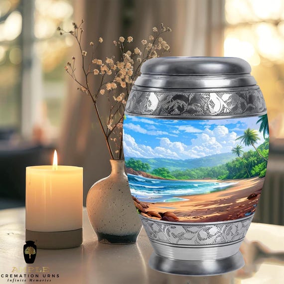 Ample Cremation Urns Aluminium Cremation Vessel with Elegant Handcrafted Design for Honoring Loved Ones’ Final Resting Place