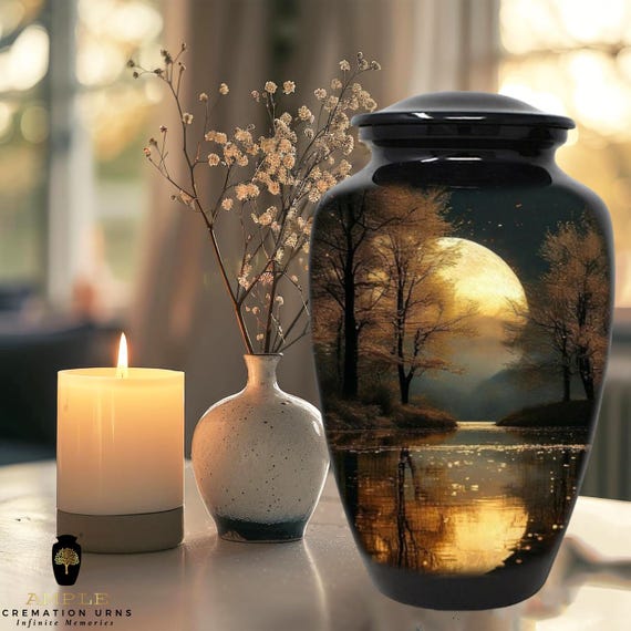 Handcrafted Aluminum Cremation Urn – Meena Coating, Elegant Memorial Keepsake