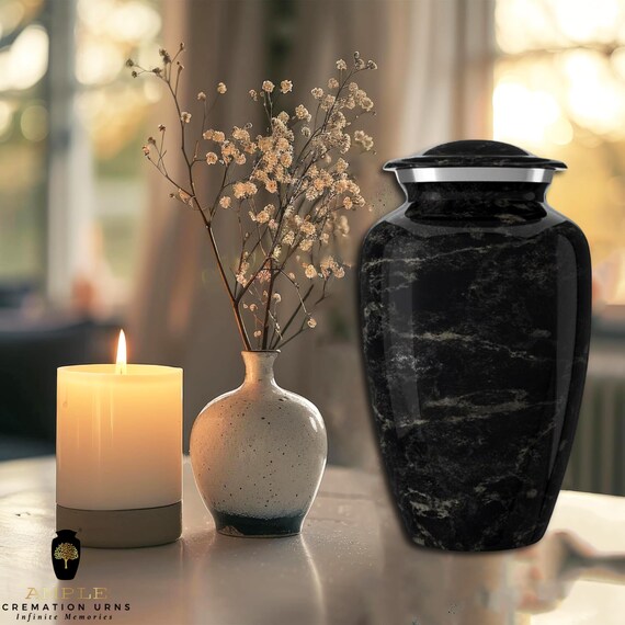 Handcrafted Meena Coated Cremation Urn - Elegant Memorial Vessel