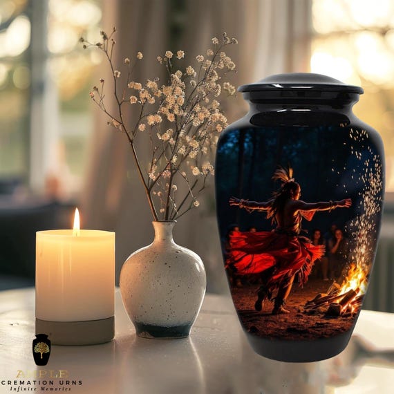 Handcrafted Meena Coated Aluminum Cremation Urn