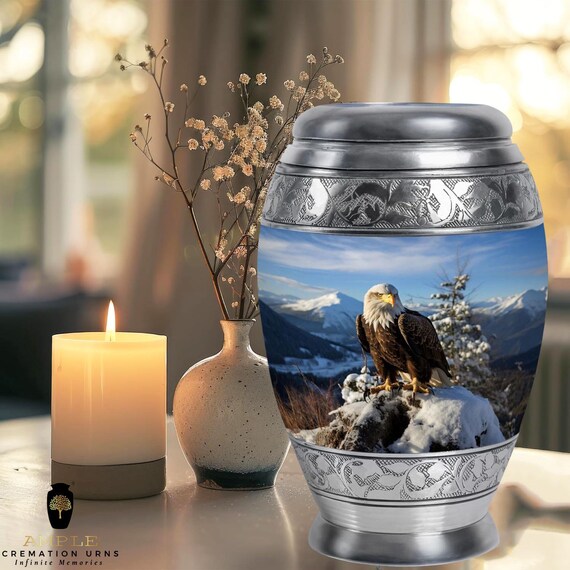 Handcrafted Meena Coated Aluminium Cremation Urn with Elegant Design