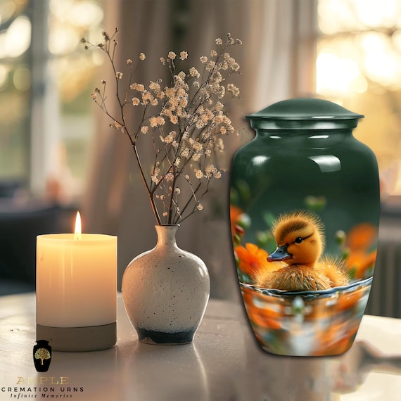 Handcrafted Aluminium Cremation Urn with Meena Coating