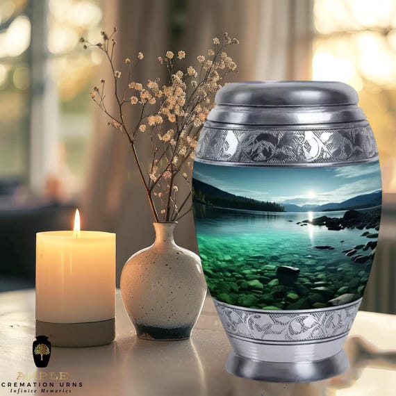 Handcrafted Aluminum Cremation Urn – Meena Coating, Large/Keepsake Options