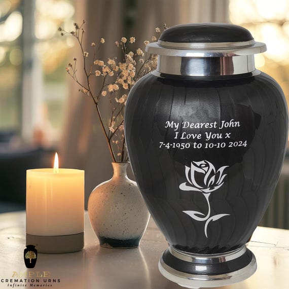 Personalized Aluminum Cremation Urn – Meena Art, Large (220 Cubic Inches)