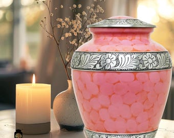 Infinite Memories&quot; Meena Art Cremation Urn - Handcrafted Aluminum Memorial - 6.5x6.5x10.5&quot; - Elegant Keepsake for Ashes